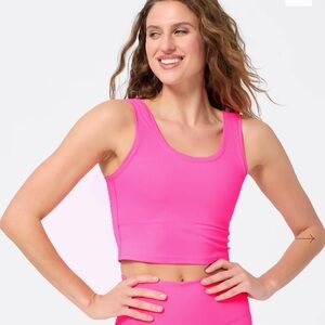Terez TLC Crop Top in Barbie Girl Pink size S